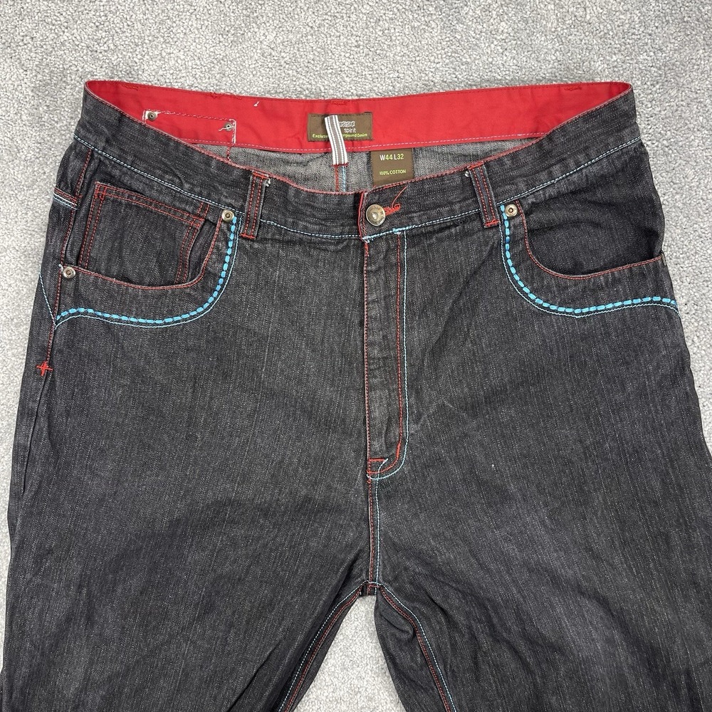 Russo Jeans Mens 44 x 30 Vintage Black Denim Y2K